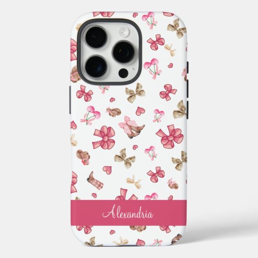Niedlich Pink Girly Cowgirl Coquette Personalisier Case-Mate iPhone Hülle (Rückseite)