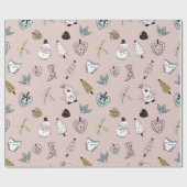 Niedlich Pink Girly Weihnachtsgeschenk Geschenkpapier (Flach)