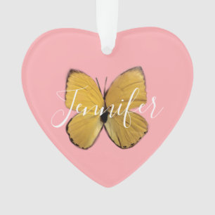Niedlich Pink Girly Yellow Butterfly Personalisier Ornament
