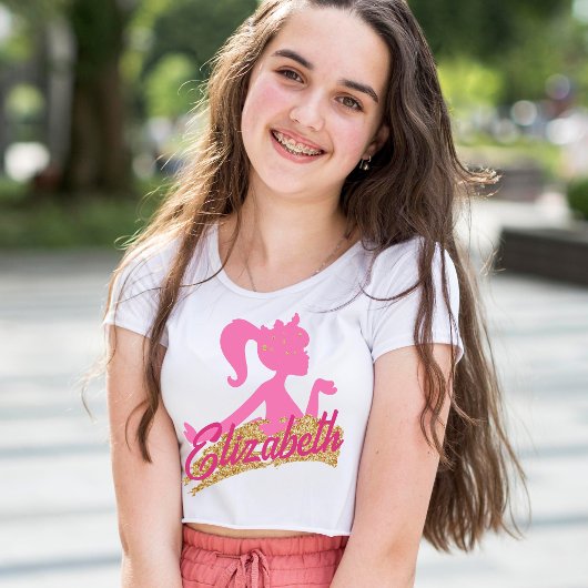 Niedlich Pink Glitzer funkelnd Girlish T-Shirt