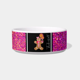 Niedlich Pink Glitzer Gingerbread Mädchen Maßgesch Napf