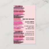 Niedlich Pink Glitzer Nail Polnischer Nageltechnik Visitenkarte (Rückseite)