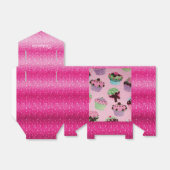 Niedlich Pink Glitzern Cupcake Gefallen Box Geschenkschachtel (Ungefaltet)