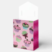 Niedlich Pink Glitzern Cupcake Gefallen Box Geschenkschachtel (Geöffnet)