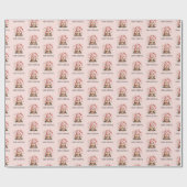 Niedlich Pink Gnome Weihnachten Geschenkpapier (Flach)