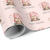 Niedlich Pink Gnome Weihnachten Geschenkpapier (Rolleneckpunkt)