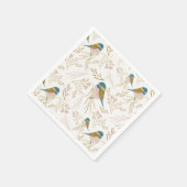 Niedlich Pink Gold Chickade Hearts Floral Serviette (Ecke)