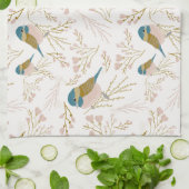 Niedlich Pink Gold Chickadee Blumenhörnchen Geschirrtuch (Gefaltet)