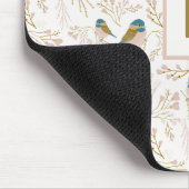 Niedlich Pink Gold Chickadee Herz Blumenanfang Mousepad (Ecke)