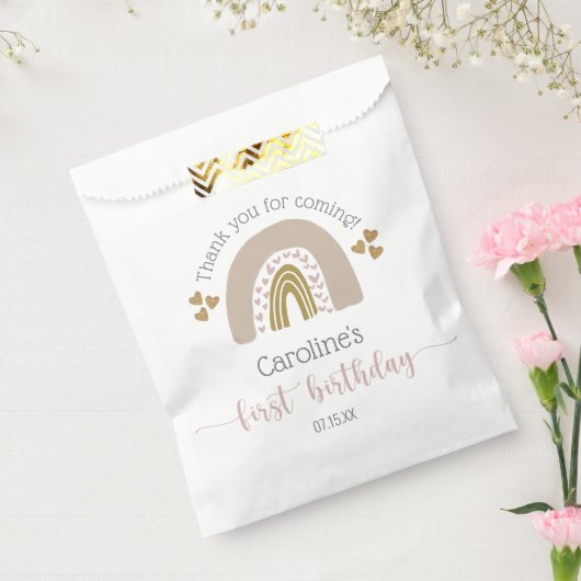 Niedlich Pink Gold Erstgeburt Boho Rainbow Geschenktütchen (Versiegelt)