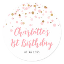 Niedlich Pink Gold Glitzer Confetti Dots Kindergeb