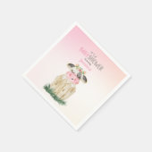 Niedlich Pink Gold Kuh Kinderdusche Personalisiert Serviette (Ecke)