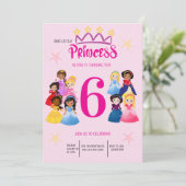 Niedlich Pink Gold Princess Birthday Einladung (Stehend Vorderseite)