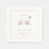 Niedlich Pink Golf Cart Baby Dusche Party Serviette (Vorderseite)
