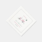 Niedlich Pink Golf Cart Baby Dusche Party Serviette (Ecke)