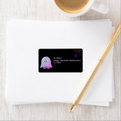 Niedlich Pink Google Eyes Ghost: Spooky & Whimsica Adressaufkleber (Insitu)