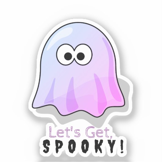 Niedlich Pink Google Eyes Ghost: Spooky & Whimsica Aufkleber (Vorderseite)