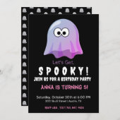 Niedlich Pink Google Eyes Ghost: Spooky & Whimsica Einladung (Vorne/Hinten)