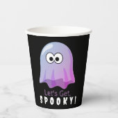 Niedlich Pink Google Eyes Ghost: Spooky & Whimsica Pappbecher (Vorderseite)