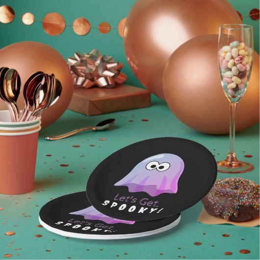 Niedlich Pink Google Eyes Ghost: Spooky & Whimsica Pappteller (Multi)