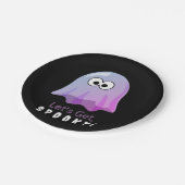 Niedlich Pink Google Eyes Ghost: Spooky & Whimsica Pappteller (Schrägansicht)