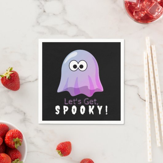 Niedlich Pink Google Eyes Ghost: Spooky & Whimsica Serviette (Beispiel)
