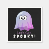 Niedlich Pink Google Eyes Ghost: Spooky & Whimsica Serviette (Vorderseite)