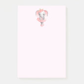 Niedlich Pink & Gray Elephant Ballerina Post-it Klebezettel (Vorderseite)