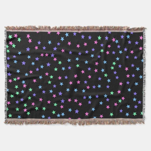 Niedlich Pink Green Blue Lila Stars Muster Decke (Vorderseite)