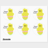 Niedlich Pink Green Chick Egg Osterkleber Runder Aufkleber (Blatt)