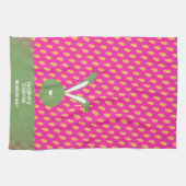 Niedlich Pink Green Happy Ostersonne und Karotten Geschirrtuch (Horizontal)