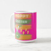Niedlich Pink Green Happy Ostersonne und Karotten Kaffeetasse (Vorderseite Links)