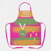Niedlich Pink Green Happy Ostersonne und Karotten Schürze (Vorderseite)