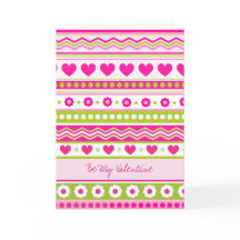 Niedlich Pink Green Valentine Stoffkarte