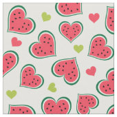 Niedlich Pink Green Watermelon Herts Girly Pattern Stoff (Nahaufnahme)
