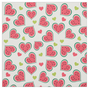 Niedlich Pink Green Watermelon Herts Girly Pattern Stoff