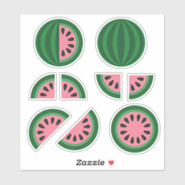 Niedlich Pink Green Watermelon Scheiben Aufkleber