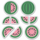 Niedlich Pink Green Watermelon Scheiben Aufkleber (Vorderseite)