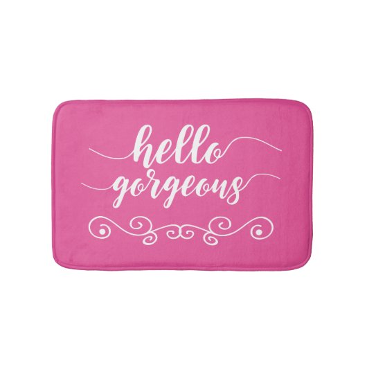 Niedlich Pink Hallo wunderschön Badematte (Vorderseite)