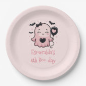 Niedlich Pink Halloween Ghost Geburtstagsparty Pappteller (Vorderseite)