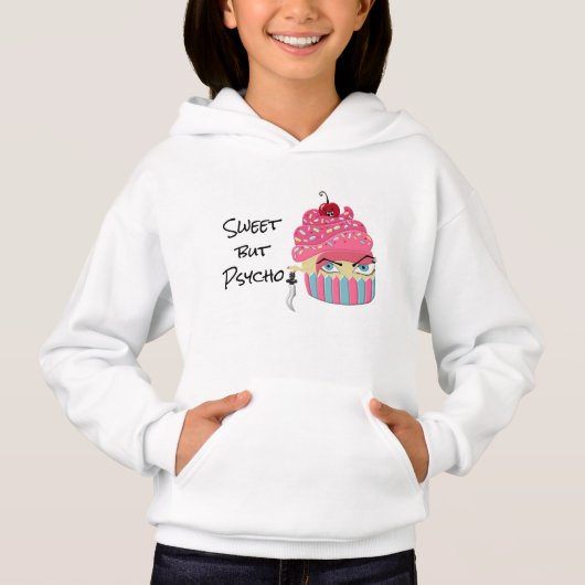 Niedlich Pink Halloween Kawaii Cupcake Cartoon Hoodie (Vorderseite)
