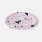 Niedlich Pink Halloween Pappteller (Schrägansicht)