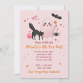 Niedlich Pink Halloween Party Einladung (Vorderseite)