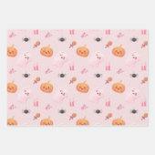Niedlich Pink Halloween Party Geschenkpapier Set (Vorderseite)