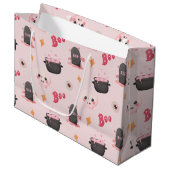 Niedlich Pink Halloween Party Große Geschenktüte (Vorderseite Schrägansicht)