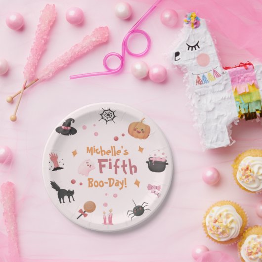 Niedlich Pink Halloween Party Pappteller (Party)