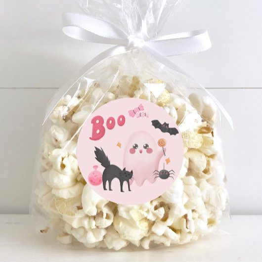 Niedlich Pink Halloween Party Runder Aufkleber