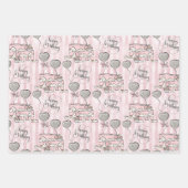 Niedlich Pink Happy Birthday Pattern Geschenkpapier Set (Vorderseite 2)