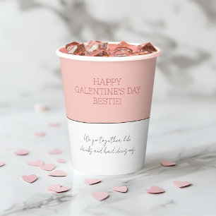 Niedlich Pink Happy Galentine's Day Typografy Best Pappbecher