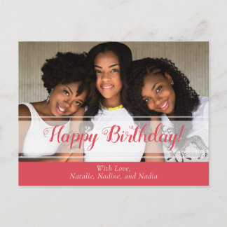 Niedlich Pink Happy Geburtstag Foto Postkarte